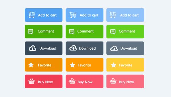 botões flat design