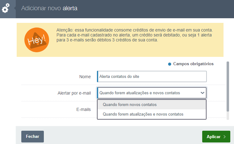 alerta de leads por email