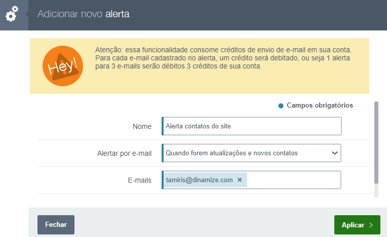 alerta de leads por email