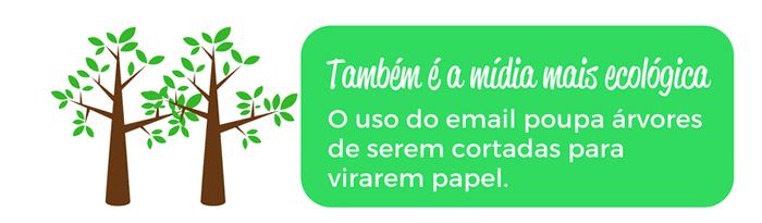 Também é a mídia mais ecológica - O uso do email poupa árvores de serem cortadas para virarem papel.