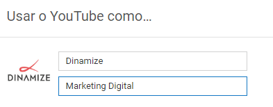 Crie um nome para seu Canal