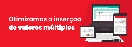 Atualização na inserção de valores múltiplos