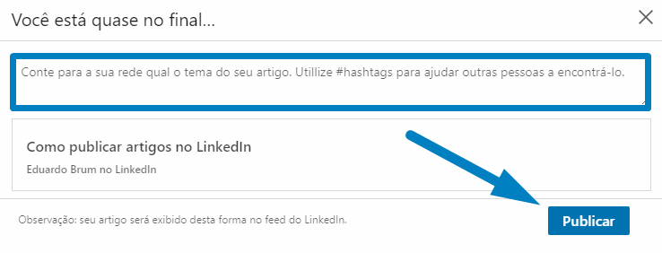 Você está quase no final