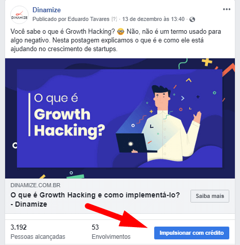 Como impulsionar publicação no Facebook