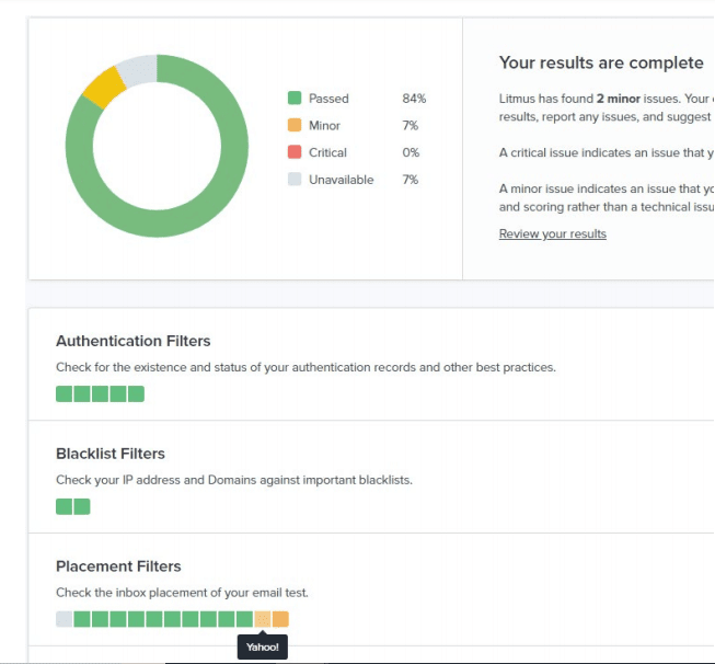 configurações de Email Marketing