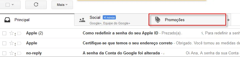 entenda como funciona a aba de promoções do Gmail