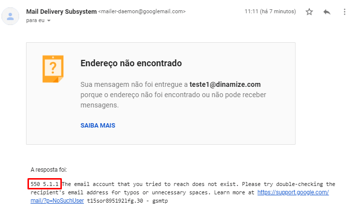 Erro de smtp 550 conta inexistente-min