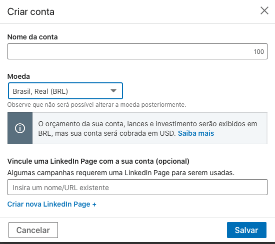 Como criar uma conta de anúncios no linkedin