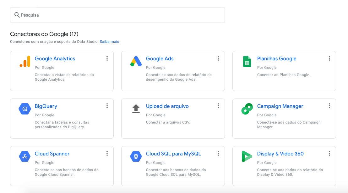 Google Data Studio conectores