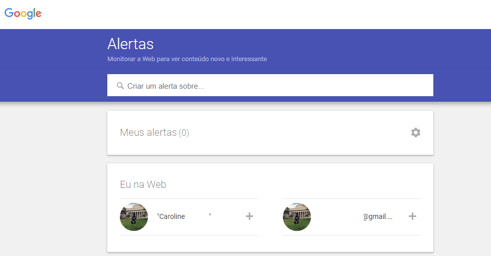 google alerts - página inicial