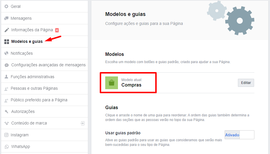 modelos e guias - modelo compras facebook