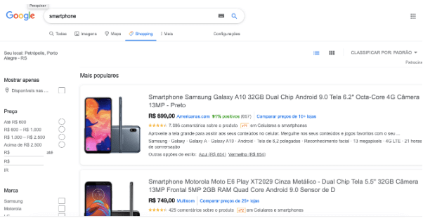 Além disso, a busca do google exibirá seus produtos