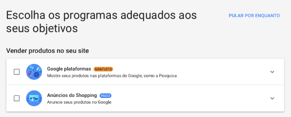 google shopping criar campanha