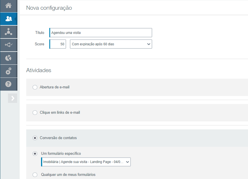 primeiramente é necessário configurar o lead scoring agendar visita imovel na sua ferramenta de automação de marketing para imobiliárias