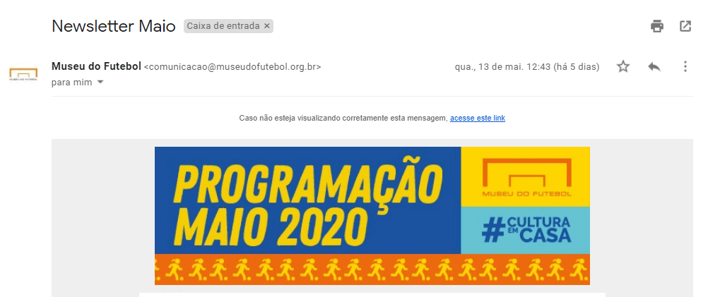 Newsletter com os principais destaques do mês.