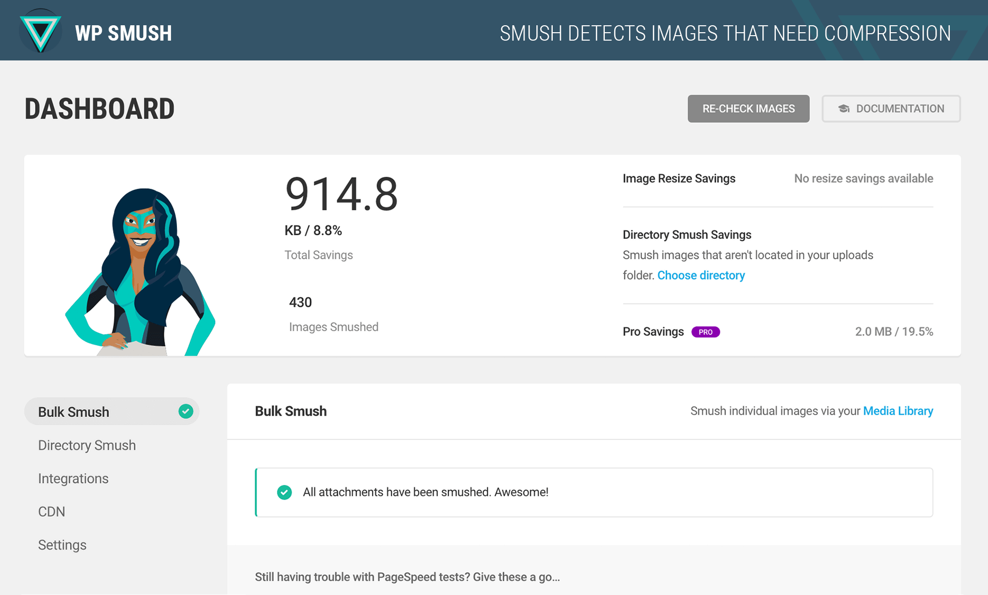 Smush é um plugin para wordpress que tem o objetivo de acelerar o carregamento das imagens do seu site