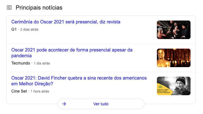 Box de notícias do Google