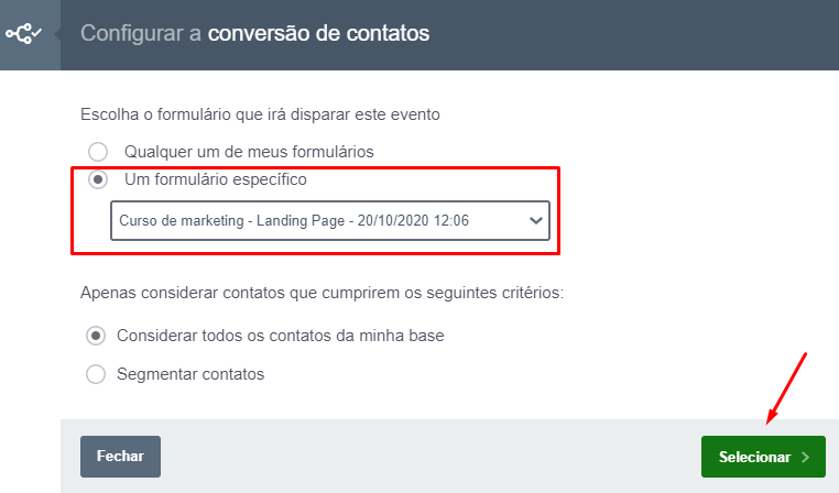 email conversao passo formulário