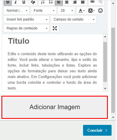 Adicionar imagem para incluir o vídeo no email