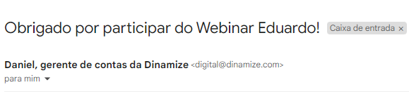 Nome de remetente - pessoal