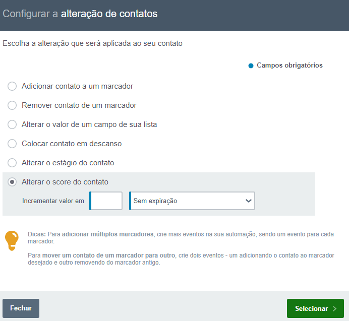 Aplicação de lead scoring