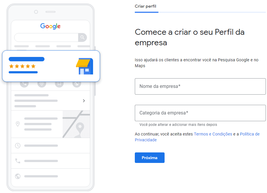 Google Meu Negócio - Comece a criar o seu perfil da empresa