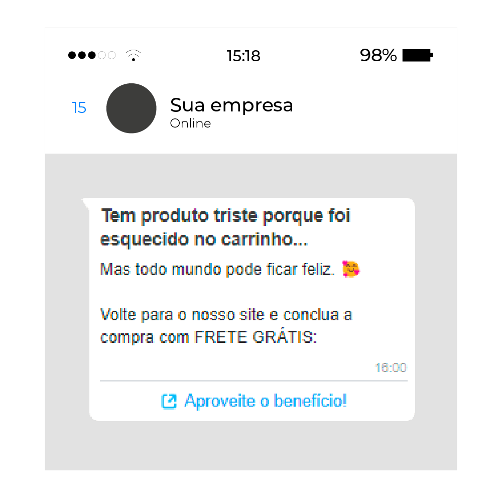 Exemplo de mensagem automática via WhatsApp