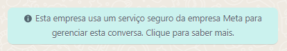 Autenticação de mensagem enviada por serviço da Meta