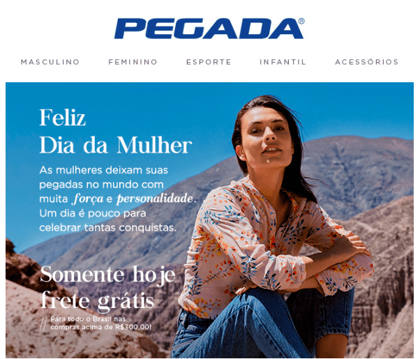 email marketing de comemoração ao Dia da Mulher